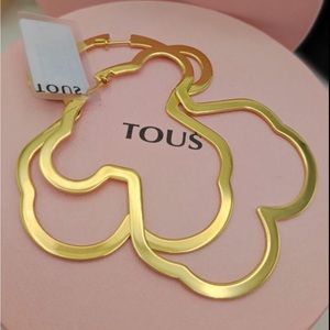 Tous Bear hoop earrings with 18 kt gold plating on silver Silueta
